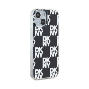 Coque iPhone 15 DKNY IML Checkered Mono Pattern noire — visuel 4