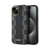 Coque iPhone 15 DKNY Leather Checkered Mono Pattern MagSafe noire