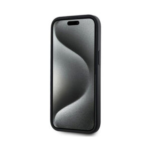 Coque iPhone 15 DKNY Leather Checkered Mono Pattern MagSafe noire — visuel 5