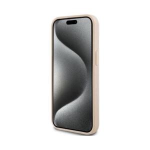 Coque iPhone 15 DKNY Leather Mono Stripe & Metal Logo rose — visuel 5