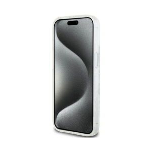 Coque iPhone 15 DKNY Liquid Glitter Multilogo blanche — visuel 5