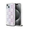 Coque iPhone 15 DKNY Liquid Glitter Multilogo rose