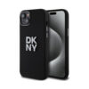 Coque iPhone 15 DKNY Liquid Silicone Metal Logo noire