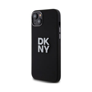 Coque iPhone 15 DKNY Liquid Silicone Metal Logo noire — visuel 2