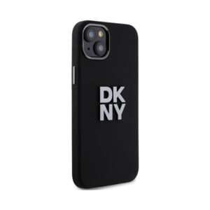 Coque iPhone 15 DKNY Liquid Silicone Metal Logo noire — visuel 4