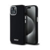 Coque iPhone 15 DKNY Liquid Silicone Small Metal Logo MagSafe noire