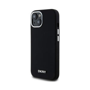 Coque iPhone 15 DKNY Liquid Silicone Small Metal Logo MagSafe noire — visuel 2
