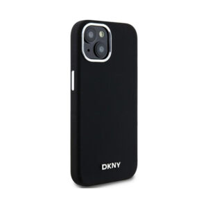 Coque iPhone 15 DKNY Liquid Silicone Small Metal Logo MagSafe noire — visuel 4