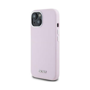 Coque iPhone 15 DKNY Liquid Silicone Small Metal Logo MagSafe rose — visuel 2