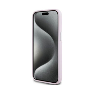 Coque iPhone 15 DKNY Liquid Silicone Small Metal Logo MagSafe rose — visuel 5