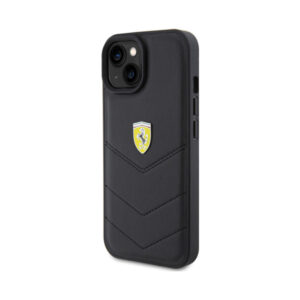 Coque iPhone 15 Ferrari Quilted Metal Logo noire — visuel 2
