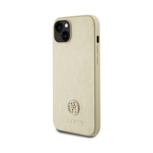 Coque iPhone 15 Guess 4G Strass Metal Logo dorée — visuel 2
