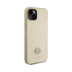 Coque iPhone 15 Guess 4G Strass Metal Logo dorée — visuel 4