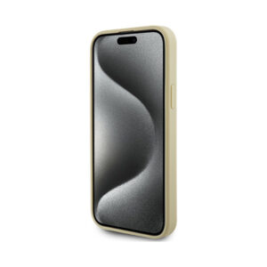 Coque iPhone 15 Guess 4G Strass Metal Logo dorée — visuel 5