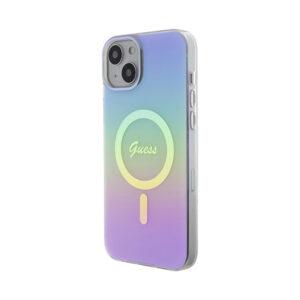 Coque iPhone 15 Guess IML Iridescent MagSafe violette — visuel 2