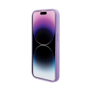 Coque iPhone 15 Guess Saffiano MagSafe violette — visuel 5