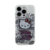 Coque iPhone 15 Hello Kitty IML Kitty On Bricks Graffiti blanche