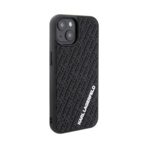 Coque iPhone 15 Karl Lagerfeld 3D Rubber Multi Logo noire — visuel 4