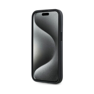 Coque iPhone 15 Karl Lagerfeld Diagonal Quilted Script noire — visuel 5