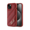 Coque iPhone 15 Karl Lagerfeld Diagonal Quilted Script rouge