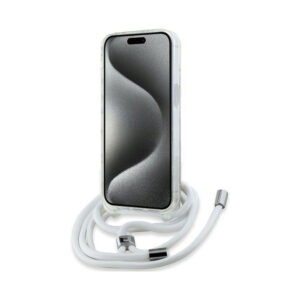 Coque iPhone 15 Karl Lagerfeld IML Crossbody Monogram Karl & Choupette Head MagSafe transparente — visuel 4