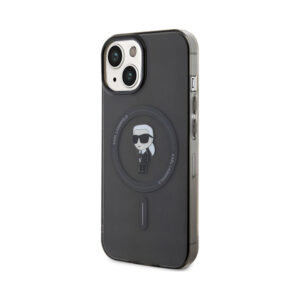 Coque iPhone 15 Karl Lagerfeld IML Ikonik MagSafe noire — visuel 2