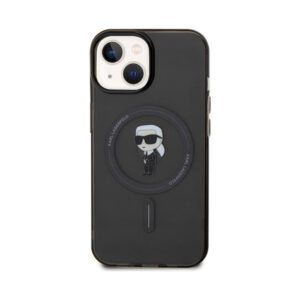 Coque iPhone 15 Karl Lagerfeld IML Ikonik MagSafe noire — visuel 3