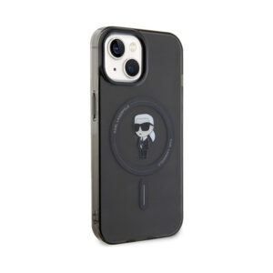Coque iPhone 15 Karl Lagerfeld IML Ikonik MagSafe noire — visuel 4