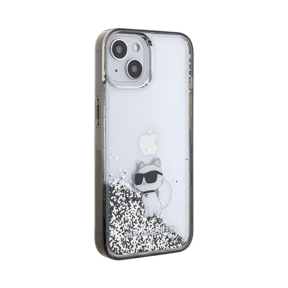 Coque iPhone 15 Karl Lagerfeld Liquid Glitter Choupette transparente — visuel 4
