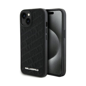 Coque iPhone 15 Karl Lagerfeld Quilted K Pattern noire