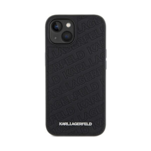 Coque iPhone 15 Karl Lagerfeld Quilted K Pattern noire — visuel 3