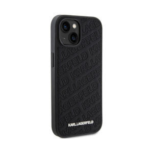 Coque iPhone 15 Karl Lagerfeld Quilted K Pattern noire — visuel 4
