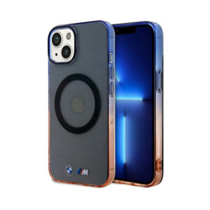 Coque iPhone 15 Plus BMW Gradient Bumper MagSafe grise