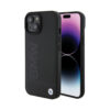 Coque iPhone 15 Plus BMW Leather Hot Stamp noire