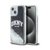 Coque iPhone 15 Plus DKNY Liquid Glitter Big Logo noire