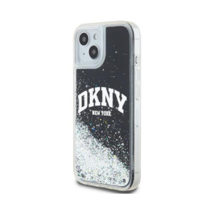 Coque iPhone 15 Plus DKNY Liquid Glitter Big Logo noire — visuel 2