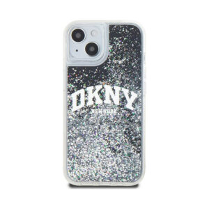 Coque iPhone 15 Plus DKNY Liquid Glitter Big Logo noire — visuel 3