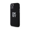 Coque iPhone 15 Plus DKNY Liquid Silicone Metal Logo noire