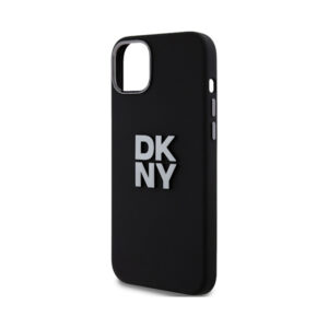 Coque iPhone 15 Plus DKNY Liquid Silicone Metal Logo noire — visuel 5