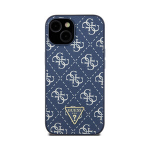Coque iPhone 15 Plus Guess 4G Triangle Metal Logo bleue — visuel 3