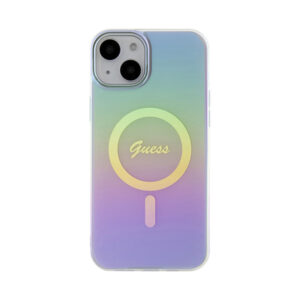 Coque iPhone 15 Plus Guess IML Iridescent MagSafe violette — visuel 3
