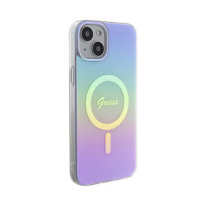 Coque iPhone 15 Plus Guess IML Iridescent MagSafe violette — visuel 4