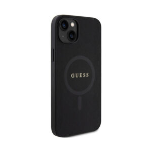 Coque iPhone 15 Plus Guess Saffiano MagSafe noire — visuel 4