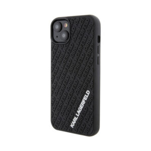 Coque iPhone 15 Plus Karl Lagerfeld 3D Rubber Multi Logo noire — visuel 2