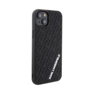Coque iPhone 15 Plus Karl Lagerfeld 3D Rubber Multi Logo noire — visuel 4