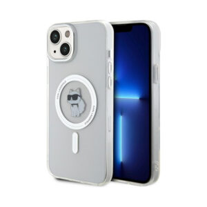 Coque iPhone 15 Plus Karl Lagerfeld IML Choupette MagSafe transparente