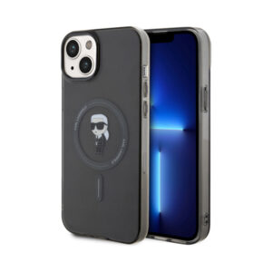 Coque iPhone 15 Plus Karl Lagerfeld IML Ikonik MagSafe noire