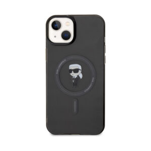 Coque iPhone 15 Plus Karl Lagerfeld IML Ikonik MagSafe noire — visuel 3