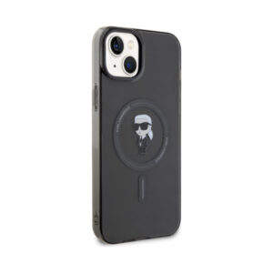 Coque iPhone 15 Plus Karl Lagerfeld IML Ikonik MagSafe noire — visuel 4