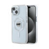 Coque iPhone 15 Plus Karl Lagerfeld IML Metal Karl Head MagSafe blanche